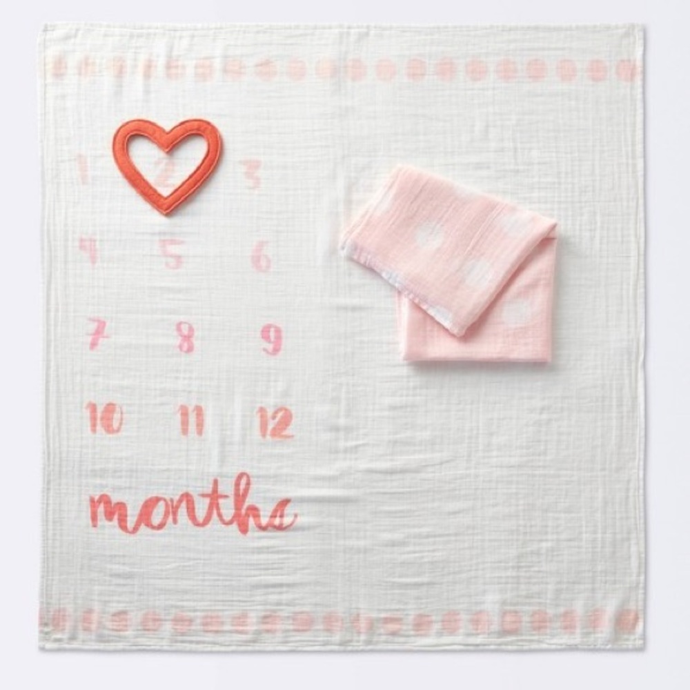 First Year Month Tracker Blanket and Frame